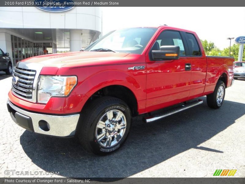 Vermillion Red / Medium Stone 2010 Ford F150 XLT SuperCab