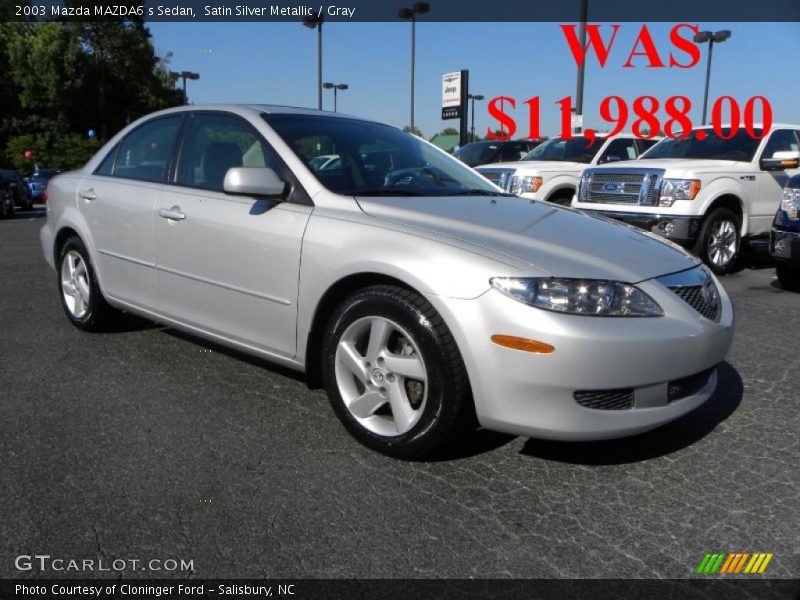 Satin Silver Metallic / Gray 2003 Mazda MAZDA6 s Sedan