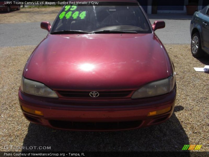 Sunfire Red Metallic / Gray 1995 Toyota Camry LE V6 Wagon