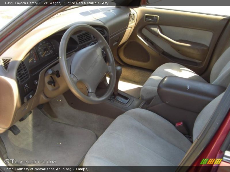 Sunfire Red Metallic / Gray 1995 Toyota Camry LE V6 Wagon