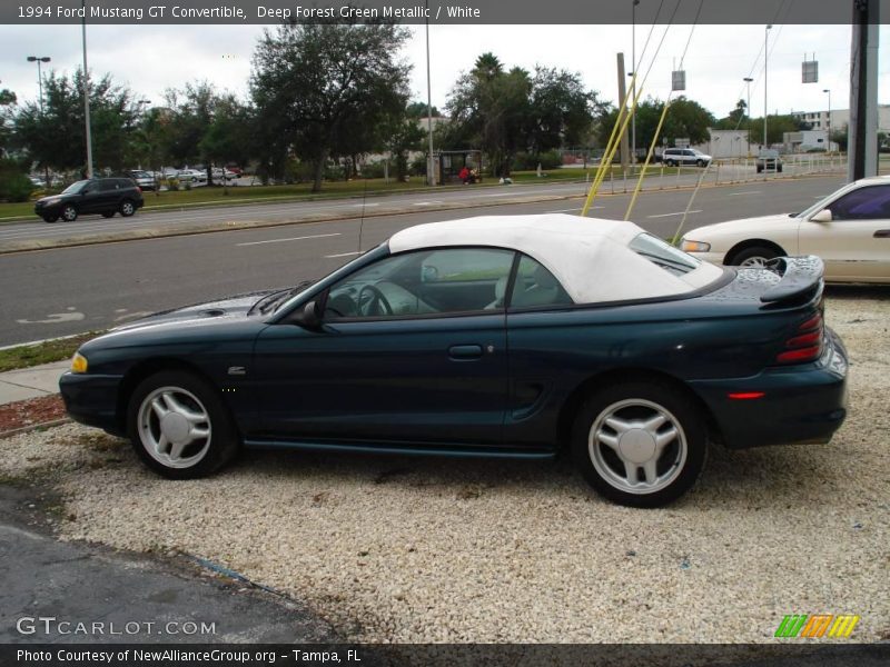 Deep Forest Green Metallic / White 1994 Ford Mustang GT Convertible