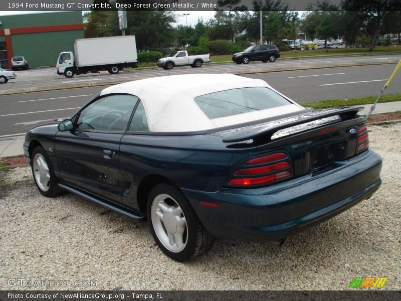 Deep Forest Green Metallic / White 1994 Ford Mustang GT Convertible