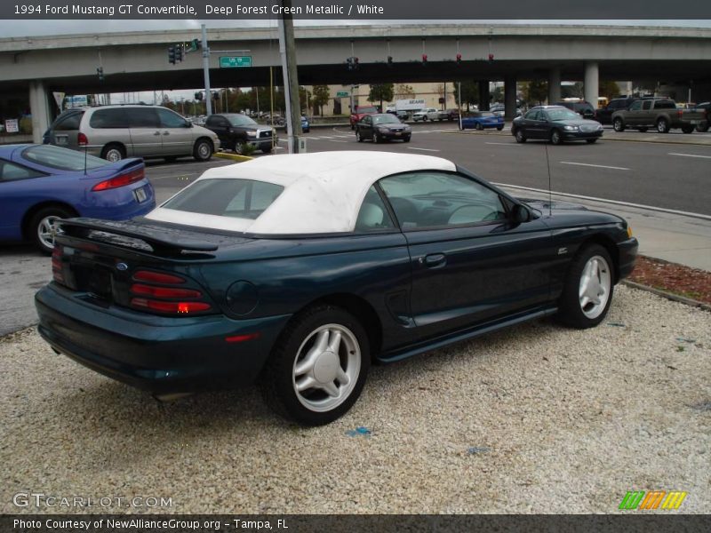 Deep Forest Green Metallic / White 1994 Ford Mustang GT Convertible