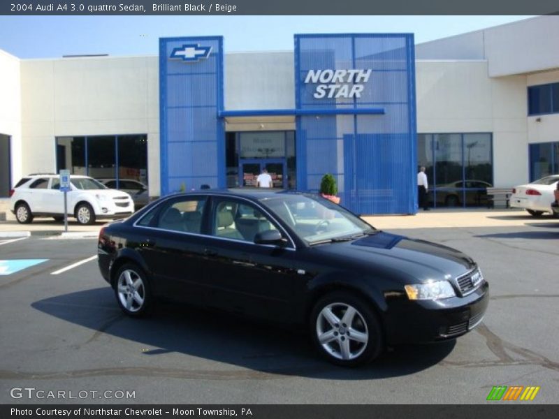 Brilliant Black / Beige 2004 Audi A4 3.0 quattro Sedan