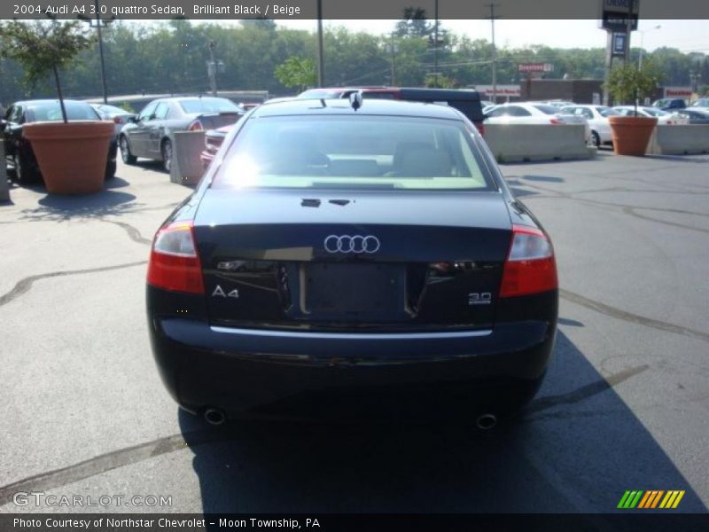 Brilliant Black / Beige 2004 Audi A4 3.0 quattro Sedan