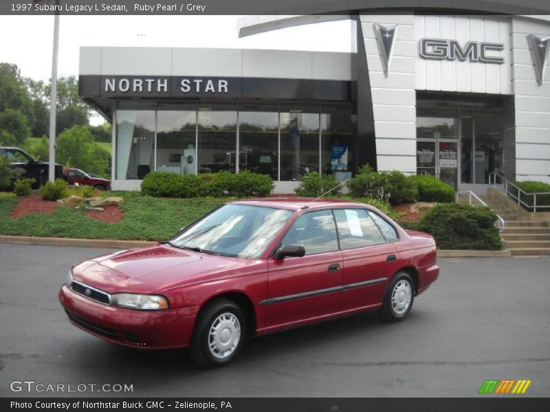 Ruby Pearl / Grey 1997 Subaru Legacy L Sedan