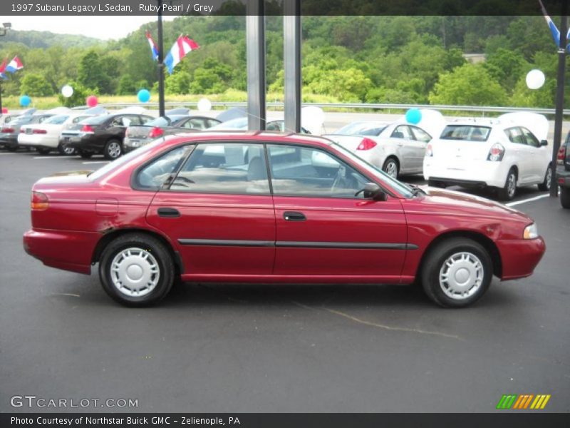 Ruby Pearl / Grey 1997 Subaru Legacy L Sedan