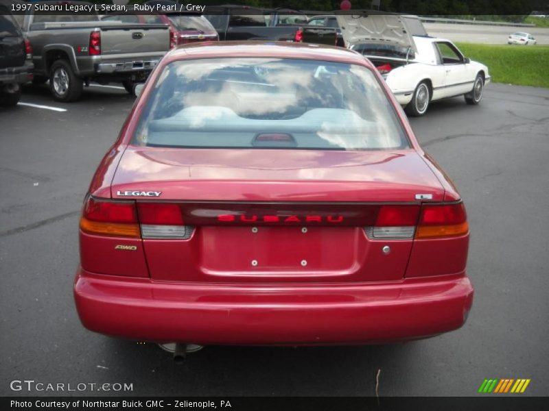 Ruby Pearl / Grey 1997 Subaru Legacy L Sedan