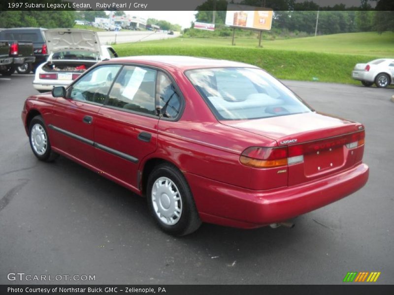 Ruby Pearl / Grey 1997 Subaru Legacy L Sedan