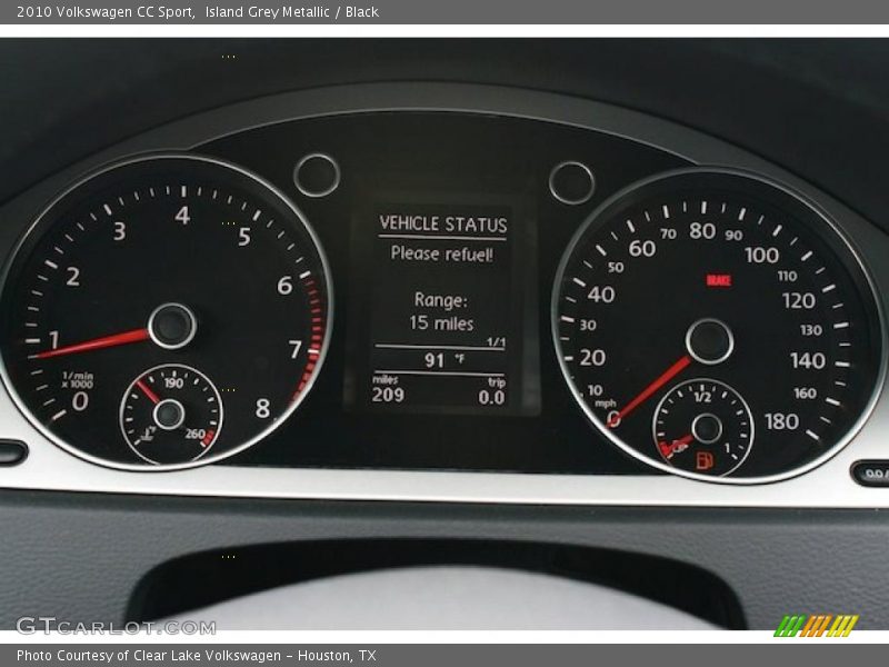 Island Grey Metallic / Black 2010 Volkswagen CC Sport