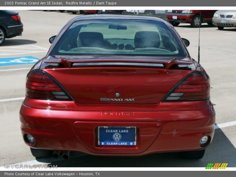 Redfire Metallic / Dark Taupe 2003 Pontiac Grand Am SE Sedan