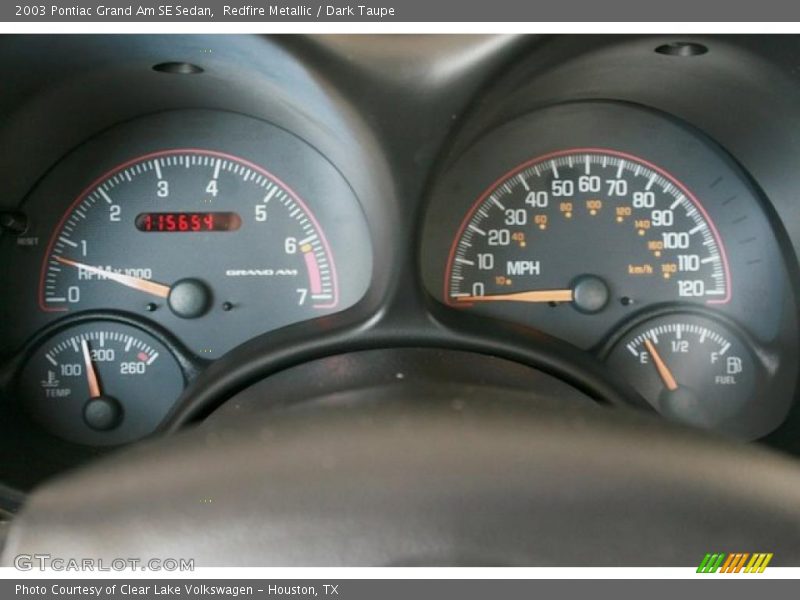 Redfire Metallic / Dark Taupe 2003 Pontiac Grand Am SE Sedan