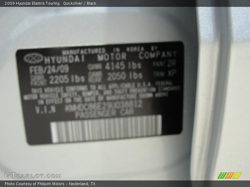 Quicksilver / Black 2009 Hyundai Elantra Touring