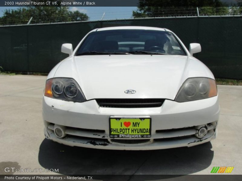 Alpine White / Black 2003 Hyundai Tiburon GT V6