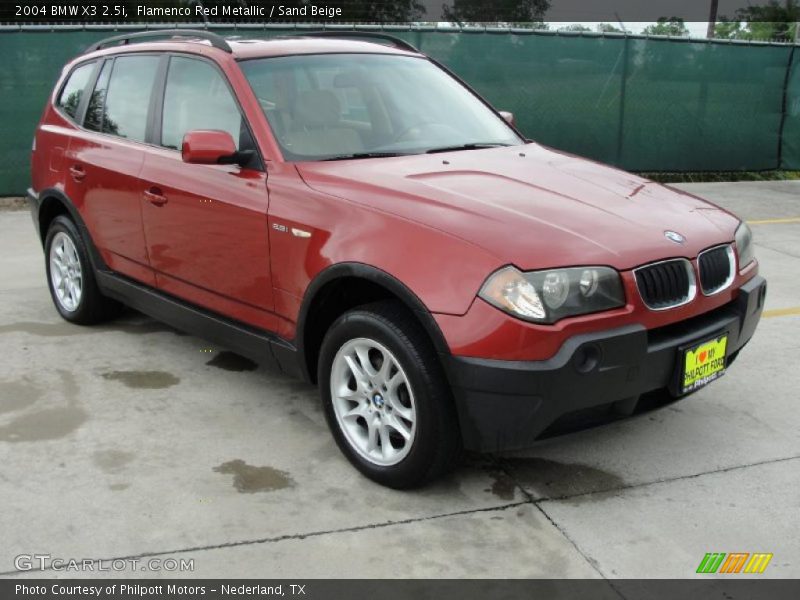 Flamenco Red Metallic / Sand Beige 2004 BMW X3 2.5i