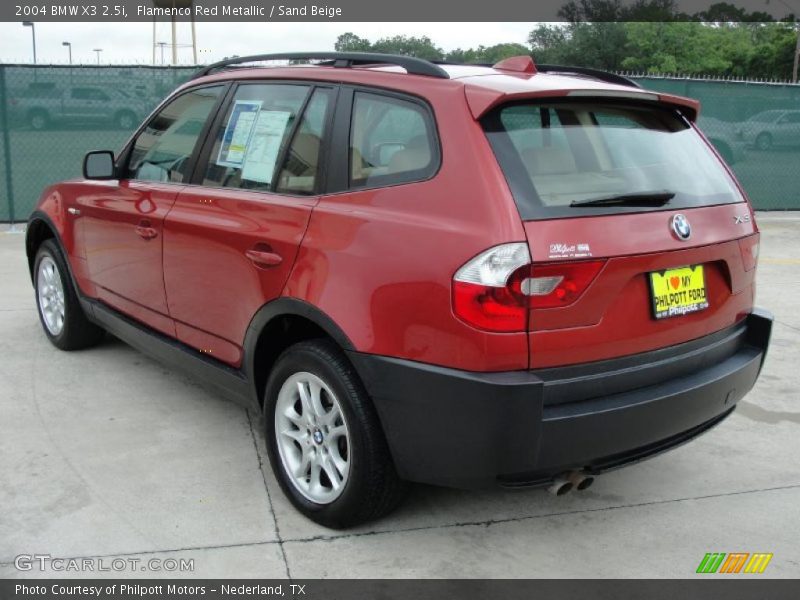 Flamenco Red Metallic / Sand Beige 2004 BMW X3 2.5i