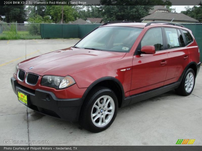 Flamenco Red Metallic / Sand Beige 2004 BMW X3 2.5i