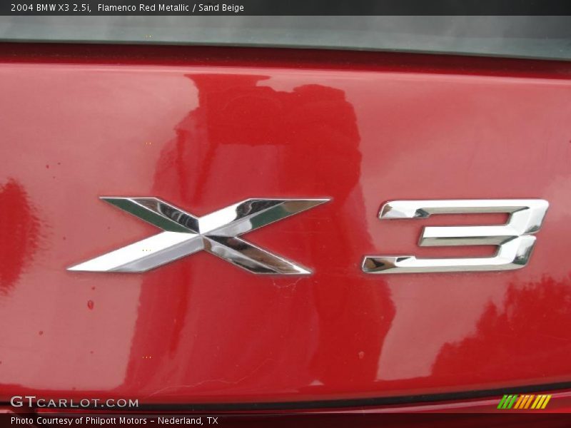 Flamenco Red Metallic / Sand Beige 2004 BMW X3 2.5i