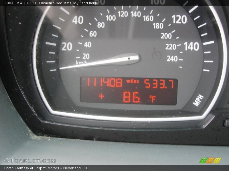 Flamenco Red Metallic / Sand Beige 2004 BMW X3 2.5i