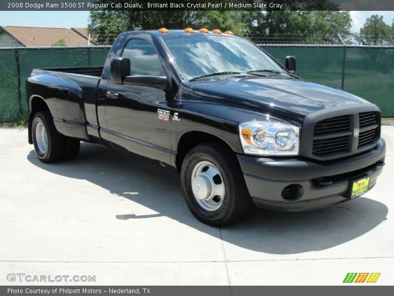 Brilliant Black Crystal Pearl / Medium Slate Gray 2008 Dodge Ram 3500 ST Regular Cab Dually