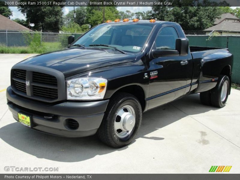 Brilliant Black Crystal Pearl / Medium Slate Gray 2008 Dodge Ram 3500 ST Regular Cab Dually