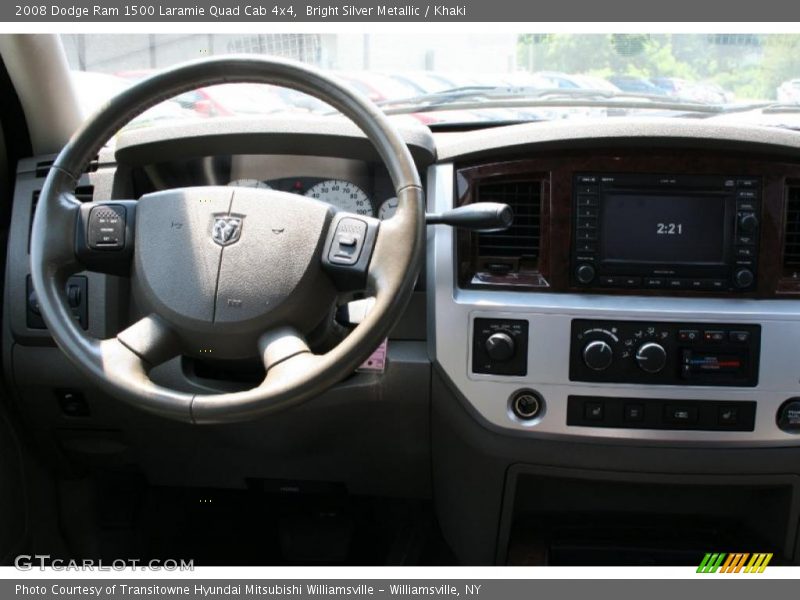 Bright Silver Metallic / Khaki 2008 Dodge Ram 1500 Laramie Quad Cab 4x4