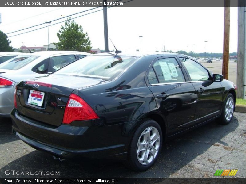 Atlantis Green Metallic / Medium Light Stone 2010 Ford Fusion SE