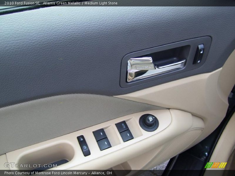 Atlantis Green Metallic / Medium Light Stone 2010 Ford Fusion SE