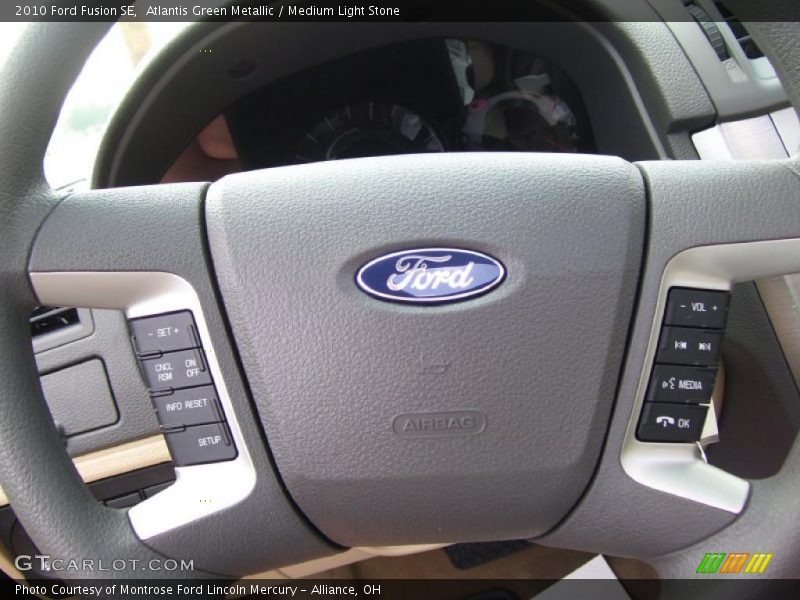 Atlantis Green Metallic / Medium Light Stone 2010 Ford Fusion SE