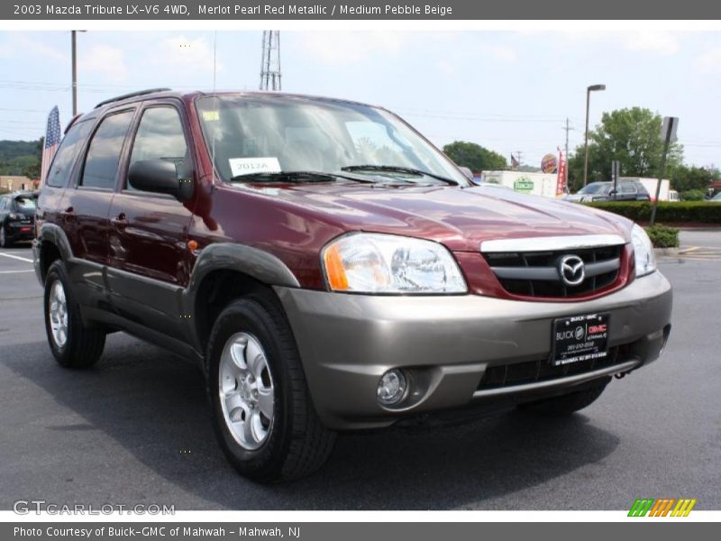 Merlot Pearl Red Metallic / Medium Pebble Beige 2003 Mazda Tribute LX-V6 4WD