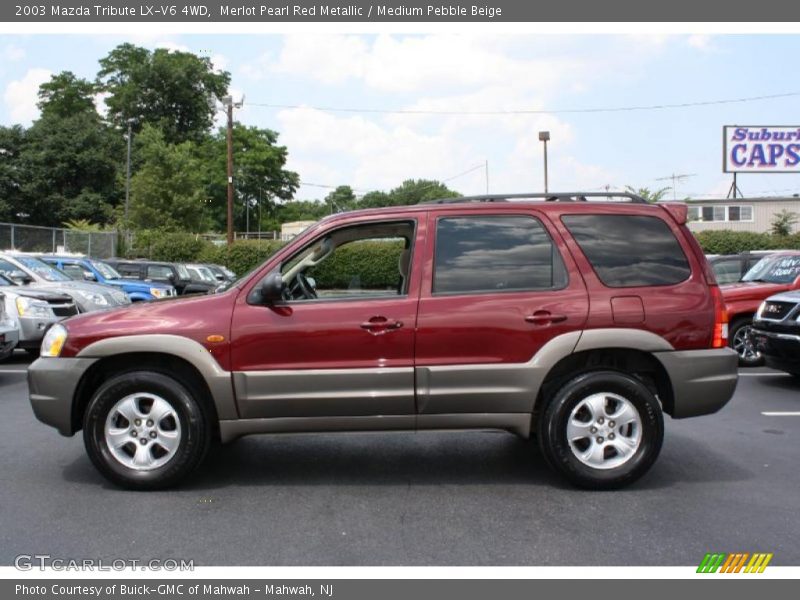 Merlot Pearl Red Metallic / Medium Pebble Beige 2003 Mazda Tribute LX-V6 4WD