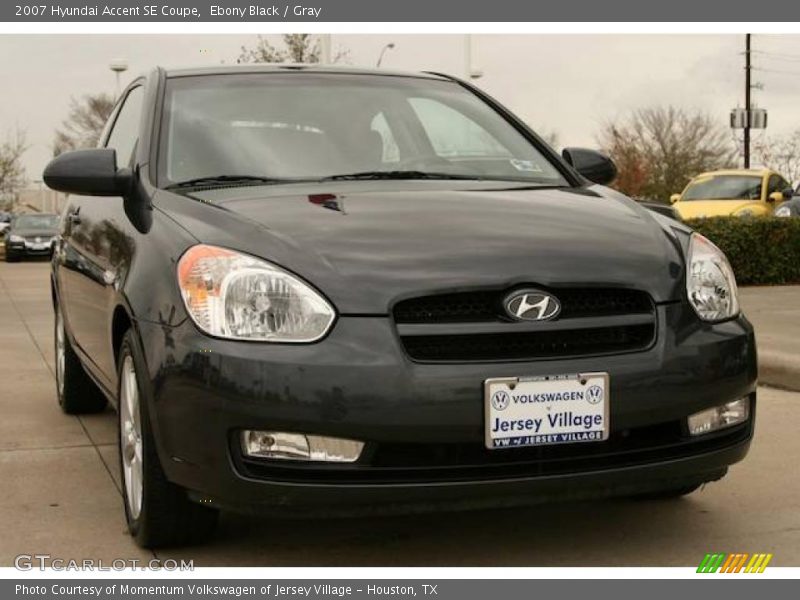 Ebony Black / Gray 2007 Hyundai Accent SE Coupe