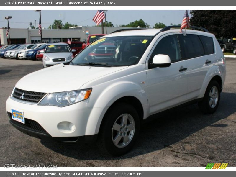 Diamond White Pearl / Black 2007 Mitsubishi Outlander LS 4WD