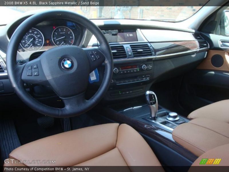 Black Sapphire Metallic / Sand Beige 2008 BMW X5 4.8i