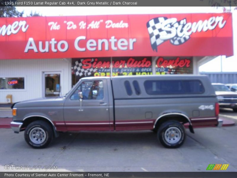 Dark Grey Metallic / Dark Charcoal 1991 Ford F150 Lariat Regular Cab 4x4