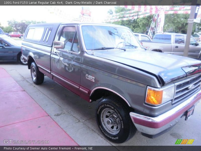 Dark Grey Metallic / Dark Charcoal 1991 Ford F150 Lariat Regular Cab 4x4