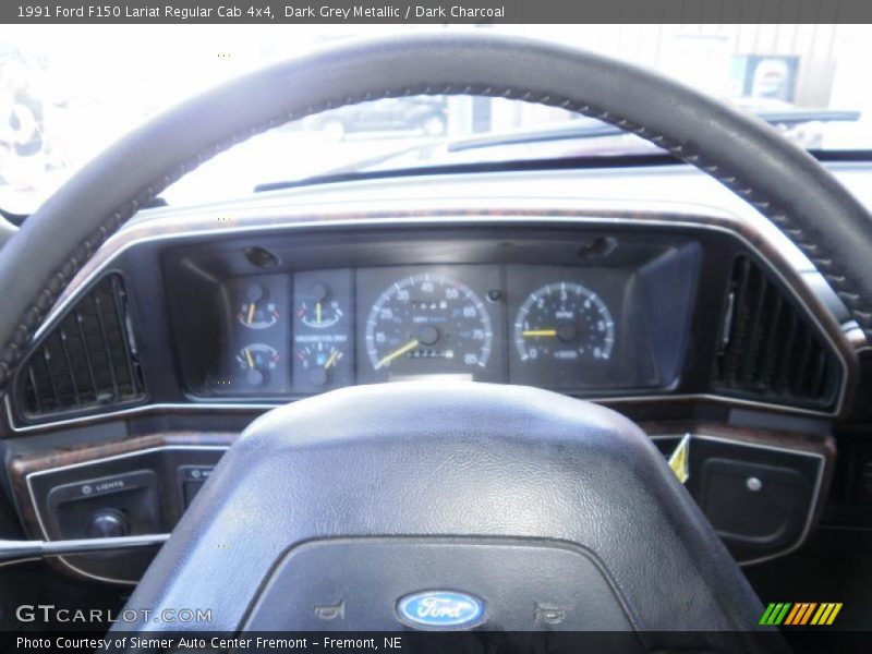 Dark Grey Metallic / Dark Charcoal 1991 Ford F150 Lariat Regular Cab 4x4