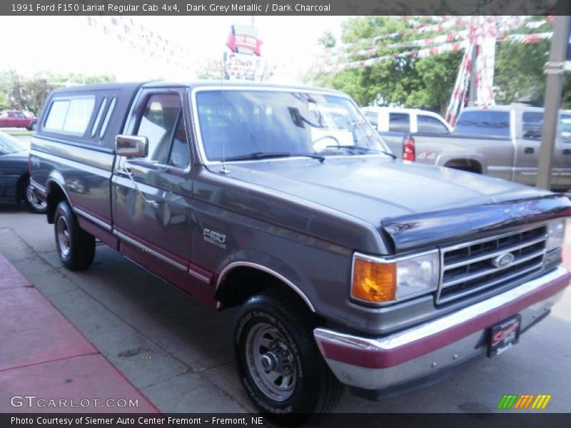 Dark Grey Metallic / Dark Charcoal 1991 Ford F150 Lariat Regular Cab 4x4
