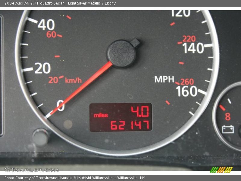 Light Silver Metallic / Ebony 2004 Audi A6 2.7T quattro Sedan