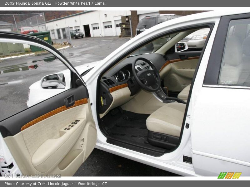 Powder White Pearl / Camel 2009 Hyundai Sonata GLS