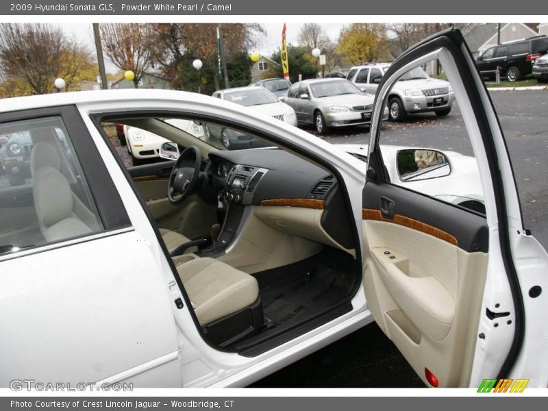 Powder White Pearl / Camel 2009 Hyundai Sonata GLS