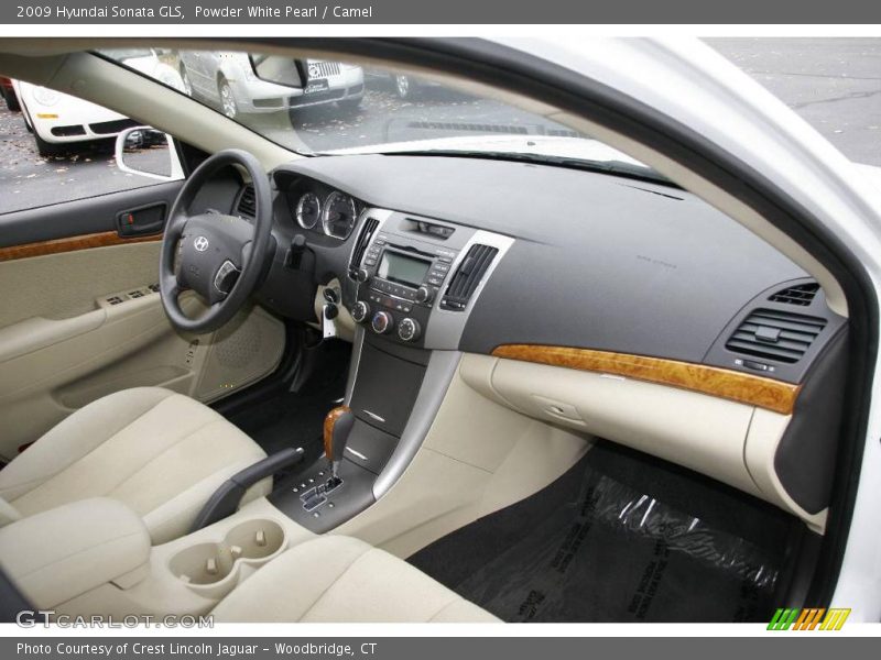 Powder White Pearl / Camel 2009 Hyundai Sonata GLS