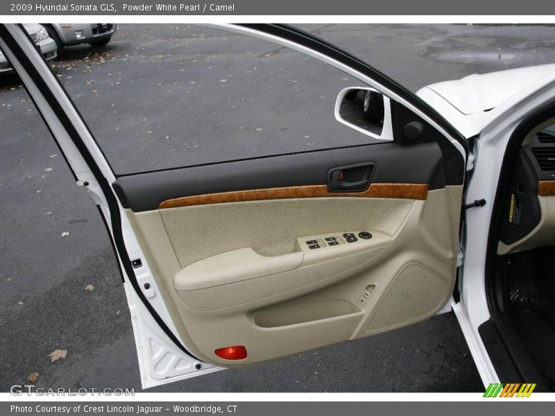 Powder White Pearl / Camel 2009 Hyundai Sonata GLS