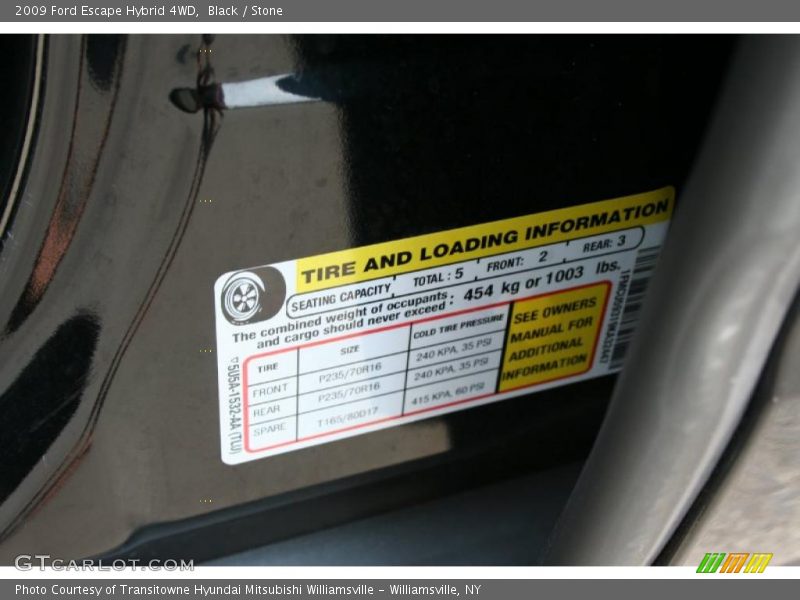 Black / Stone 2009 Ford Escape Hybrid 4WD