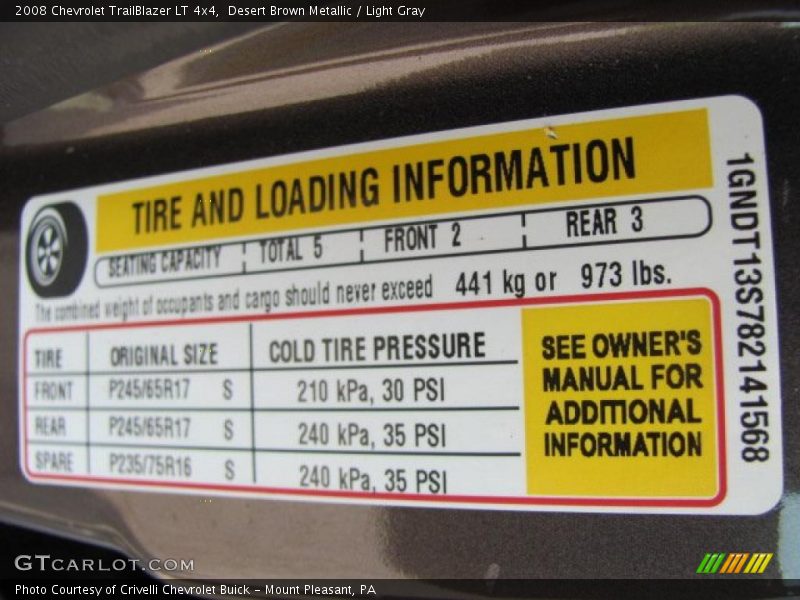 Desert Brown Metallic / Light Gray 2008 Chevrolet TrailBlazer LT 4x4