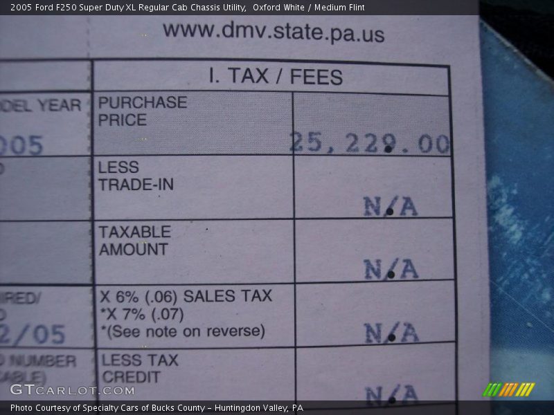 Oxford White / Medium Flint 2005 Ford F250 Super Duty XL Regular Cab Chassis Utility