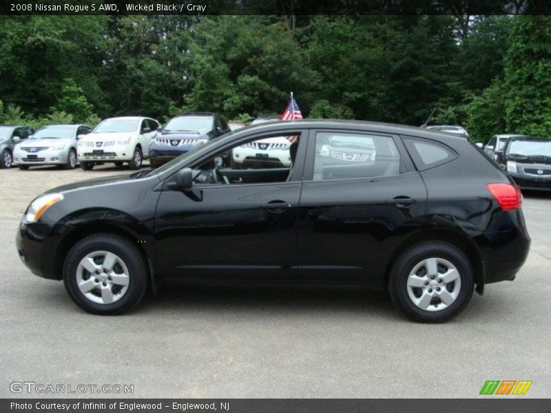 Wicked Black / Gray 2008 Nissan Rogue S AWD