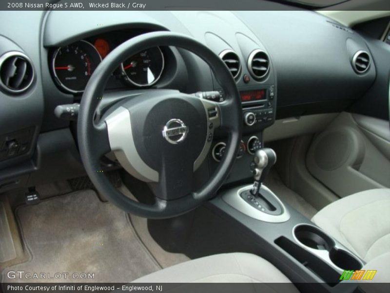 Wicked Black / Gray 2008 Nissan Rogue S AWD
