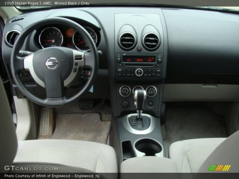 Wicked Black / Gray 2008 Nissan Rogue S AWD