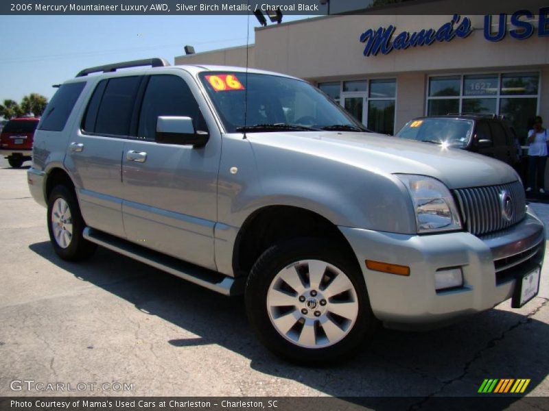 Silver Birch Metallic / Charcoal Black 2006 Mercury Mountaineer Luxury AWD
